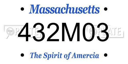 432M03 Massachusetts License Plate