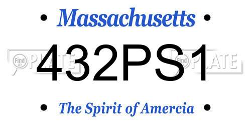 432PS1 Massachusetts License Plate