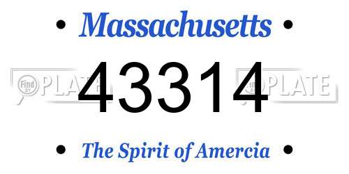 43314 Massachusetts License Plate