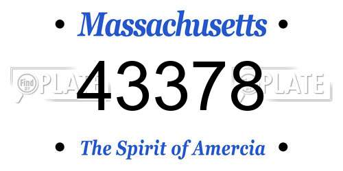 43378 Massachusetts License Plate