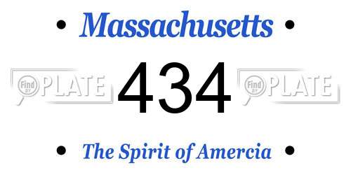 434 Massachusetts License Plate