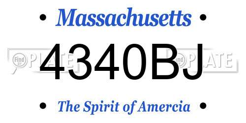 4340BJ Massachusetts License Plate