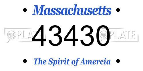 43430 Massachusetts License Plate