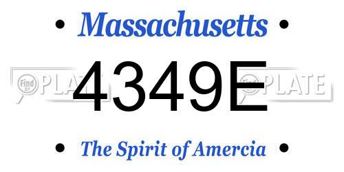 4349E Massachusetts License Plate