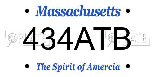 434ATB Massachusetts License Plate