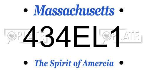 434EL1 Massachusetts License Plate