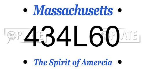 434L60 Massachusetts License Plate