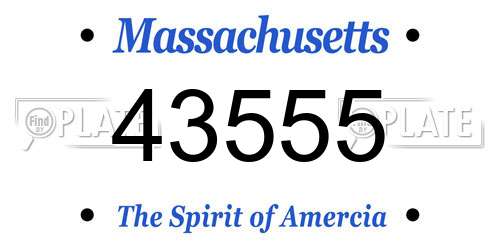43555 Massachusetts License Plate
