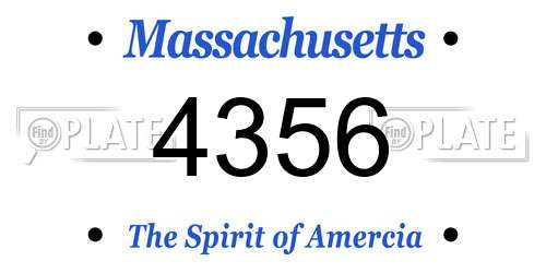 4356 Massachusetts License Plate