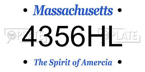 4356HL Massachusetts License Plate
