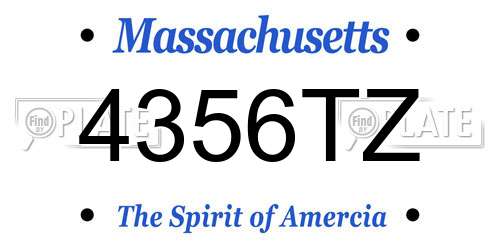 4356TZ Massachusetts License Plate