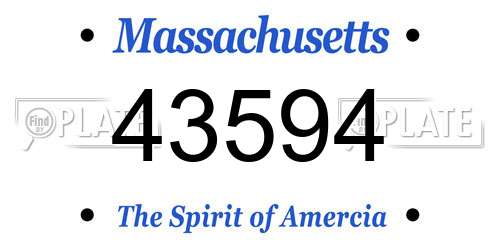 43594 Massachusetts License Plate