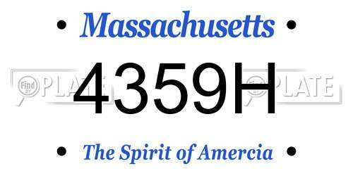 4359H Massachusetts License Plate