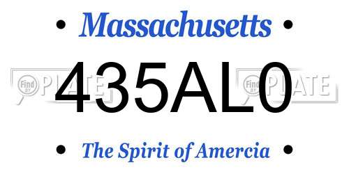 435AL0 Massachusetts License Plate