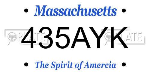 435AYK Massachusetts License Plate