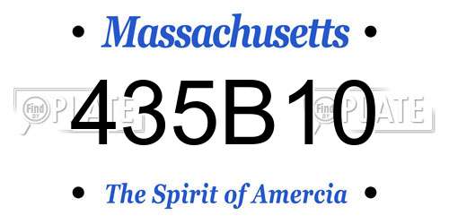 435B10 Massachusetts License Plate