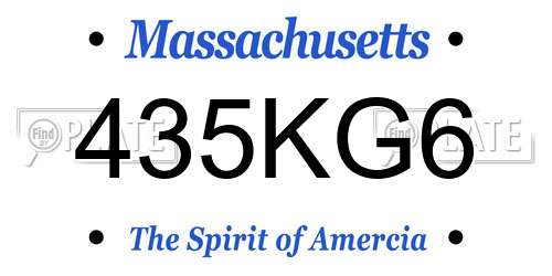 435KG6 Massachusetts License Plate