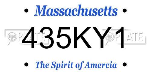 435KY1 Massachusetts License Plate