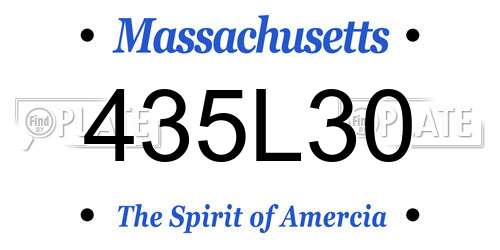 435L30 Massachusetts License Plate