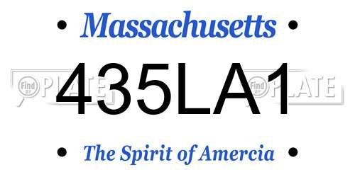 435LA1 Massachusetts License Plate