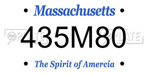 435M80 Massachusetts License Plate