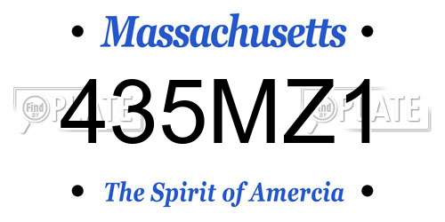 435MZ1 Massachusetts License Plate