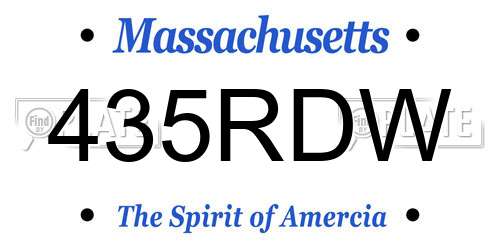 435RDW Massachusetts License Plate
