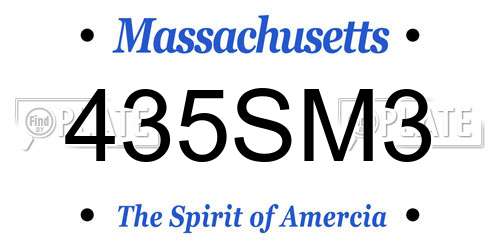 435SM3 Massachusetts License Plate