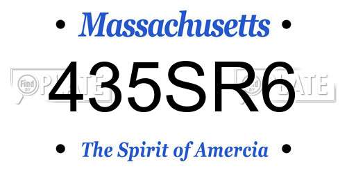 435SR6 Massachusetts License Plate