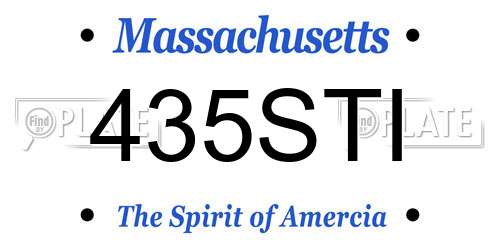 435STI Massachusetts License Plate