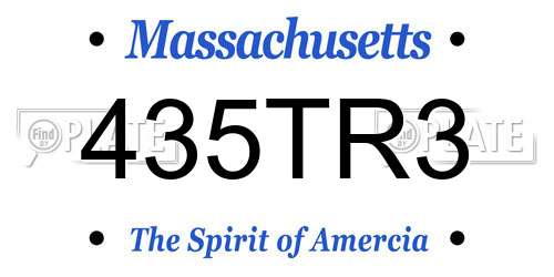 435TR3 Massachusetts License Plate