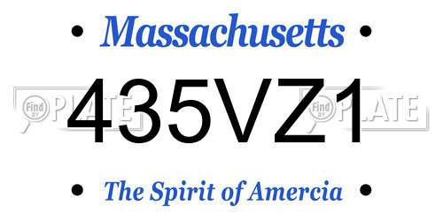 435VZ1 Massachusetts License Plate