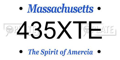 435XTE Massachusetts License Plate