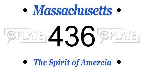 436 Massachusetts License Plate