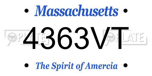 4363VT Massachusetts License Plate