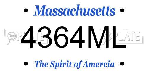 4364ML Massachusetts License Plate