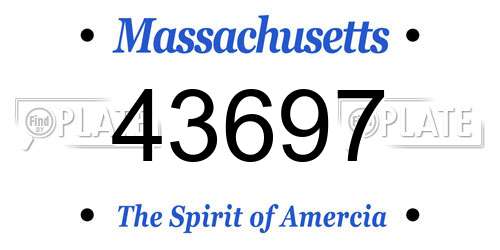 43697 Massachusetts License Plate