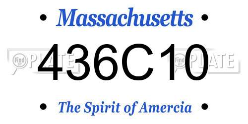 436C10 Massachusetts License Plate