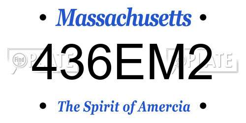 436EM2 Massachusetts License Plate
