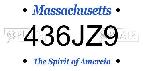 436JZ9 Massachusetts License Plate