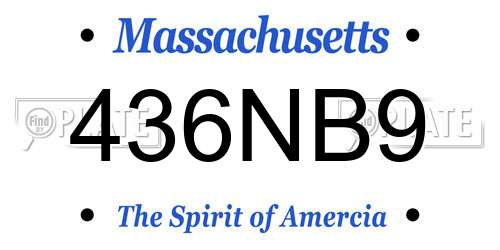 436NB9 Massachusetts License Plate