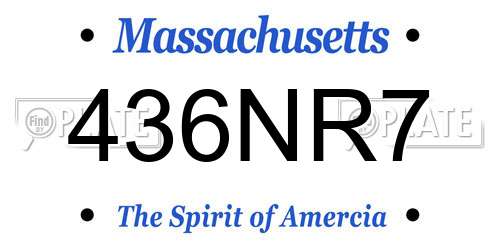 436NR7 Massachusetts License Plate