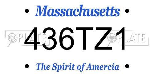 436TZ1 Massachusetts License Plate