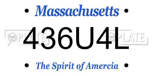 436U4L Massachusetts License Plate
