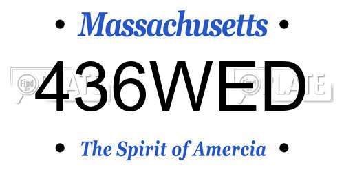 436WED Massachusetts License Plate
