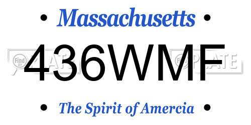 436WMF Massachusetts License Plate