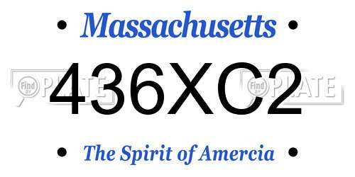 436XC2 Massachusetts License Plate