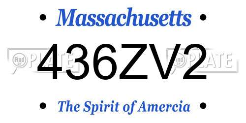 436ZV2 Massachusetts License Plate
