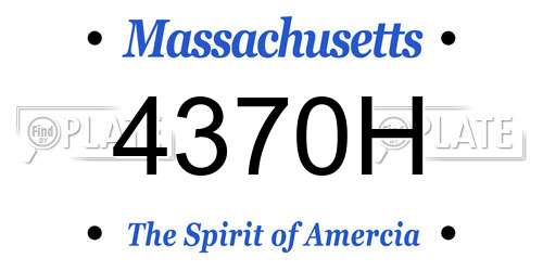 4370H Massachusetts License Plate