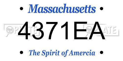 4371EA Massachusetts License Plate